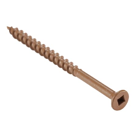 Zoro Select Deck Screw, #9 x 3 in, Steel, Flat Head, Square Drive, 1500 PK 0948DQF17CRD